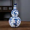 Jarra de cerámica con patrón de calabaza azul y blanco para almacenar vino, botella de licor vacía sellada vintage, juego de caja de regalo para bodega, botella de porcelana personalizada con texto y diseño