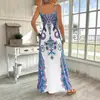 Vestido Transfronteiriço Novo Feminino 2026 Amazon Europeu e Americano Vestido Estampado de Gola V Sem Mangas
