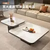 Mesa de Centro Pequeña de Lujo Ligero de Losa de Roca Cuadrada Estilo Italiano Minimalista Ecológico para Apartamento Pequeño Sala de Estar Eo