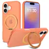 Aplicable Transfronterizo Soporte Apple 17 Funda Magnética para Teléfono Anticaída Dos en Uno Funda Mate para iPhone17Pro