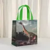 Bolsa de Tela No Tejida Estéreo Laminada Transfronteriza, Bolso de Mano con Estampado de Dinosaurio para Regalo de Fiesta, Bolsa de Empaque Creativa Realista