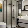 Nueva Mampara de Vidrio Curva en Forma de Abanico para Ducha Mampara de Ducha Minimalista Moderna Puerta Corredera Extremadamente Estrecha Cuarto de Ducha