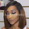 Peruca Europeia e Americana Feminina Peruca Curta Gradiente Lateral Peruca Multicor Média Longa Cabelo Cacheado Enrolado Cobertura de Cabelo