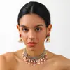 Brincos Estilo Boho Retrô, Corrente para Clavícula, Personalidade Exagerada, Acessórios de Corrente Estilo Étnico, Estilo Exótico