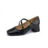 Zapatos Individuales Retro Estilo Celebridad de Internet para Mujer 2025 Primavera Nuevos Mary Jane Punta Cuadrada Zapatos de Mujer Tacones Altos de Suela Suave Estilo Francés para Uso en Exteriores