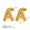 Europa y Estados Unidos transfronterizos oro de 18k acero inoxidable burbuja 26 letra aretes Amazon explosiones simples aretes regordetes