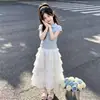 Camiseta de Manga Corta con Cuello Polo para Niños Grandes, Estilo Moderno y Suave, Falda Estilo Pastel, Conjunto de Dos Piezas Delgado de Verano para Niñas