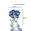 Zibo Cristal Mini Flor Punta del Dedo Pájaro Ramo Adorno de Cristal Regalo Nicho Flor Eterna Decoración de Escritorio Cristal