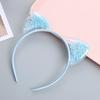 Diadema para niños, linda diadema transparente de PVC con orejas de gato, diadema de arena movediza directa de fábrica para mujer, primavera y verano, gran sentido