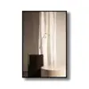 Arte de Pared Moderno Minimalista para Restaurante, Pintura Colgante para Dormitorio con Luz y Sombra de Plantas y Flores, Pintura Decorativa para Sala de Estar de Lujo Ligero en Nicho Estilo Madera Natural