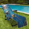 Fornecimento Exclusivo Transfronteiriço de Capas para Cadeiras de Praia de Microfibra, Série Oceano com Impressão Digital 3D, A partir de Uma Peça