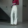 Jeans Beige de Pierna Ancha de Cintura Alta para Mujer Primavera 2026, Pantalones Relajados con Caída Ligeramente Acampanados Rectos que Adelgazan, de Largo hasta el Suelo