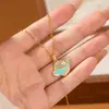 Novo Colar de Peixe Redondo com Espelho Cruzado para Mulheres com Design Único de Esmalte Gotejante, Corrente para Clavícula, Acessório Versátil de Moda com Vida Marinha