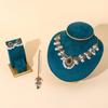 Conjunto de 3 piezas de pendientes y collar de metal retro, estilo europeo y americano, con borlas de perlas y cadena para la frente, accesorios para el cabello, directo de fábrica.
