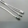 Cable de carga rápida USB 3 en 1 con diseño trenzado tipo C, adecuado para múltiples colores y modelos