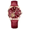 Relógio Diamante Verdadeiro Automático Mecânico Feminino Luminoso À Prova D'água Exquisito Relógio Feminino Moda Vazado Mecânico de Pulso Feminino