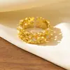 Nuevo Anillo Calado Completamente Incrustado con Diamantes Transfronterizo, Versión Ancha con Incrustaciones de Diamantes, Moderno y Elegante, Anillo Abierto Ajustable para el Dedo Índice