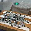 Soporte de Flor de Loto Doble Cara de Plata Antigua Pulsera de Moda con Pulsera de Joyería Colgante Diy148