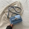 Costuras en Color de Contraste Bolso Cuadrado Pequeño de un Solo Hombro para Mujer 2025 Verano Nuevo Estilo Estilo Extranjero Cierre Bolso Bandolera Portátil de Alto Valor