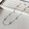 Collar de Alta Gama Plata S925 Gypsophila Perla Shijia Redondo Perfecto Luz Brillante Femenino Lujo Accesible Diseño Nicho Cadena Clavícula