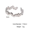 Anillo de Acero Inoxidable para Hierba de Venta Caliente Transfronteriza, Anillo Abierto Personalizado de Nicho, Joyería de Mano de Acero de Titanio Estilo Simple de Oro de 18K Venta al por Mayor