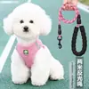 Correa para Mascotas Nylon Reflectante Telescópica Correa para Perro Estilo Arnés Chaleco Teddy Bichón Pomerania Arnés Reflectante