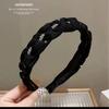 Diadema para Mujer Trenzada Estampada Moda Elegante Recogido de Pelo Tocado con Dientes Nuevo Antideslizante Cabeza Alta Diadema Negra