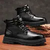 Botas de Pareja de Comercio Exterior para Hombre Otoño e Invierno Nuevas de Cuero Genuino Suela Gruesa Zapatos Casuales para Exteriores Transfronterizos Talla Grande Botas de Trabajo para Hombre