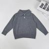 Suéteres de Lã para Meninos e Meninas Temporada Outono e Inverno 2026, Suéteres Infantis com Gola Polo, Tops de Tricô, Modernos, Certificação de Segurança Classe A