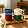 *Nuevo 0048* 9.5*6.7cm 330ml *Taza Martillada*Taza de Forma Especial*Taza de Café con Patrón de Ola*Cerámica