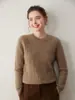 2025 Nuevo Estilo Hombro Raglán Grueso Suéter de Cachemira Trenzado para Mujer Cachemira de Gama Alta Holgado Suave Cera Base Suéter