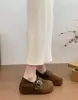 Zapatos Birkenstock Retro de Suela Blanda 2026 Otoño Nuevo Estilo Se Pueden Pisar Hebilla de Dos Vías Correa de Cuero Tacón Oculto Zapatos Planos Slip-On