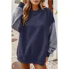 Otoño/Invierno 2026 Transfronterizo Amazon Holgado Cuello Redondo Manga Larga Vintage Retazos Sudadera con Estampado de Letras Abrigo de Otoño para Mujer