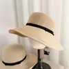 Sombrero de Paja Estilo Retro Francés para Salidas de Verano, Sombrero de Playa con Protección Solar para Mujer, Elegante Sombrero de Nuevo Estilo con Lazo