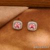 Aini Beini Aretes de Azúcar Zircón de Alta Calidad Diamante Flash Aguja de Plata S925 Moda de Lujo Ligero Aretes Simples Delicados Modernos
