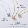 Collar de Burbuja Pequeña con un Solo Diamante del Mismo Estilo de Zhao Silu para Mujer Cadena de Clavícula de Alto Gama con Baño de Oro de 18 Quilates en Plata de Ley 925 Que No Se Desvanece