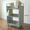 Carrito Silencioso para Libros de Biblioteca, Carrito Pequeño, Escalera para Libros, Carrito Móvil para Libros, Escalera de Tres Peldaños, Carrito para Archivos de Archivo, Carrito de Plataforma Plana