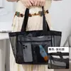 Bolsa de Malla de Nylon Transparente para Compras y Playa de Comercio Exterior Transfronteriza, Bolsa de Almacenamiento Grande para Viajes, Moderna y Versátil