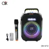 Nuevo Modelo de Comercio Exterior Micrófono Inalámbrico de 6.5 Pulgadas Altavoz Bluetooth para Karaoke al Aire Libre con Luces LED de Colores y Graves Potentes, Portátil de Mano
