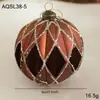 Nueva Bola de Navidad de 8 cm en Color Café con Purpurina y Polvo Dorado, Adorno Decorativo Vintage para Colgar en el Árbol de Navidad