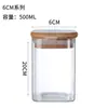 Frasco Sellado Cuadrado con Tapa de Bambú Vidrio de Borosilicato Alto Frasco de Almacenamiento Transparente Frasco para Té Botella de Almacenamiento de Granos Frasco de Almacenamiento de Dulces