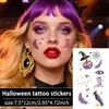 Pegatinas de Tatuaje de Halloween de Colores Brillantes de Fantasma Transfronterizas para Brazos, Estilo Nuevo, Personalizadas, Simples, Seguras, Fáciles de Limpiar