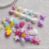 1.7cm Macarrón Tela Estrella Corazón Tela en Relieve Pegatina Decoración Accesorios Ventilador Hecho a Mano DIY Cuenta Manual F331