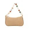Bolso de Hombro Tejido Estilo Coreano Nuevo para Vacaciones Transfronterizo para Mujer, Bolso de Mano Personalizado con Cuentas, Bolso de Hombro Diario para Playa