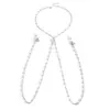 Cadena Corporal de Diamantes Sexy Personalizada Estilo Europeo y Americano para Mujeres Clip de Pezón para Bikini Sexy de Club Nocturno con Cadena Accesorios de Cadena para el Pecho