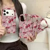 Funda para Teléfono Móvil Estilo Dulce y Femenino de Cerezas Rosas Iphone18Promax Estilo Celebridad de Internet Funda Protectora Dos en Uno
