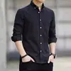 Camisa Oxford de manga larga para hombre de verano, adecuada para primavera y otoño, una camisa fina y moderna de estilo business casual para hombres jóvenes y de mediana edad, diseñada para exportación
