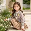 Conjunto de Falda Plisada Floral a Rayas para Niñas