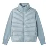 Nova jaqueta de inverno acolchoada para mulheres, estilo curto, feita com penugem de pato, casaco quente com design simples e cardigã de cor sólida