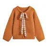 Comercio Exterior Venta al por Mayor Transfronteriza Moda Europea y Americana Holgada Bordado de Lazo Cuello de Encaje Prendas de Punto para Mujer E75456